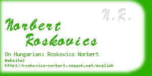 norbert roskovics business card